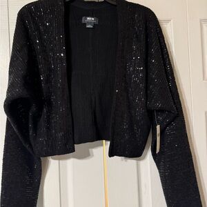 Anthropologie Maeve Artemia Black Sequin Cardigan